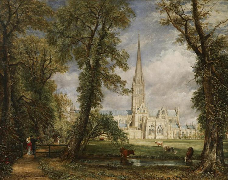 John Constable Salisbury Cathedral from the Bishop's Grounds (mk09) Norge oil painting art